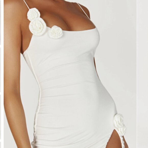Meshki Nevaeh Rose Midi Dress White XXS - Picture 3 of 7